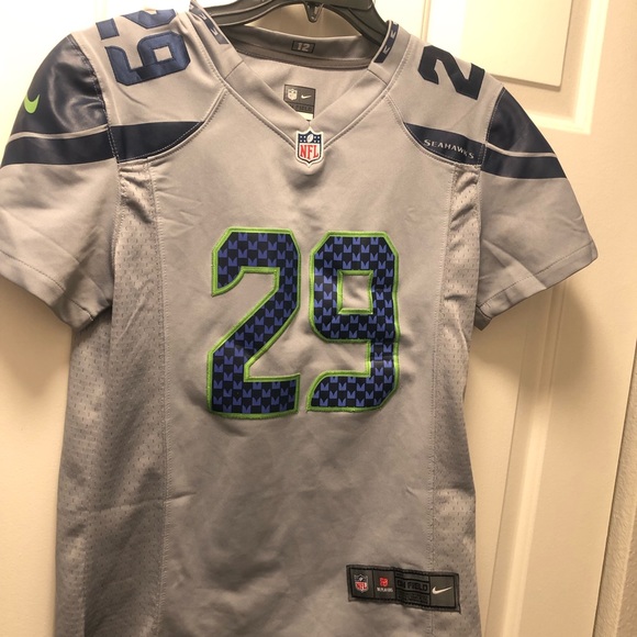 Nike Onfield NFL Seattle Seahawks #29 Thomas III  Gray Blue Jersey Size M - Picture 5 of 11